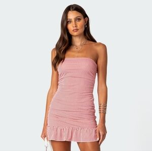 Edikted Gaia Gathered Mini Dress Size XS